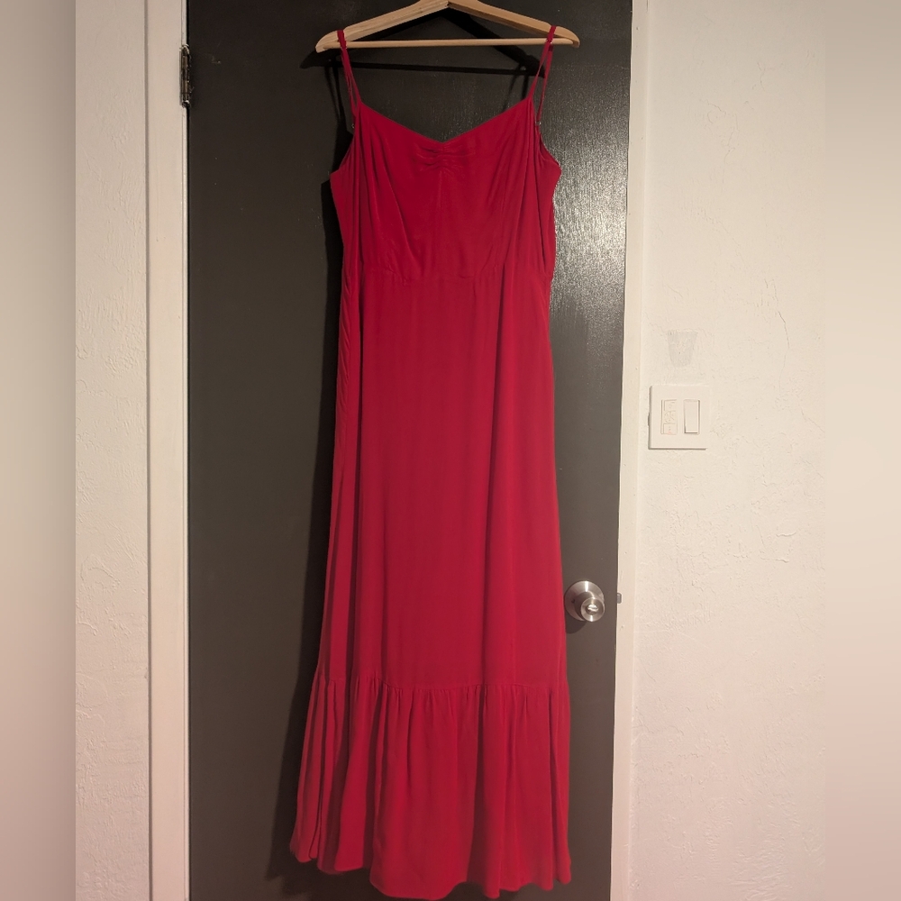Reformation Red Maxi Slip Dress
